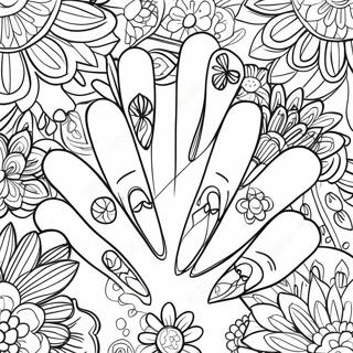 Blank Nail Template Coloring Pages