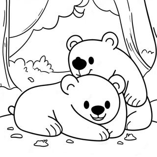 Hibernating Bears Coloring Page 5541-4583