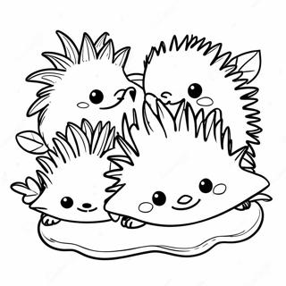 Cozy Hibernating Hedgehogs Coloring Page 5542-4590