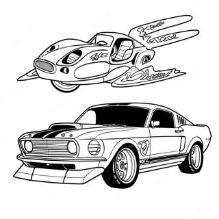 Mustang Race Car Coloring Page 55462-44678