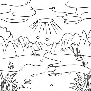 Dreamcore Surreal Landscape Coloring Page 55512-44724