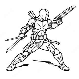 Epic Deathstroke Battle Scene Coloring Page 55523-44737