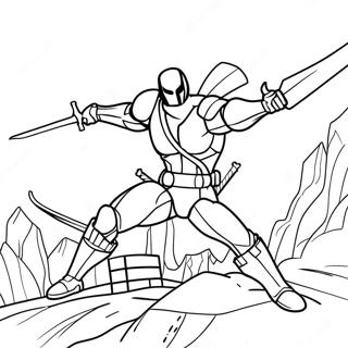 Epic Deathstroke Battle Scene Coloring Page 55523-44740