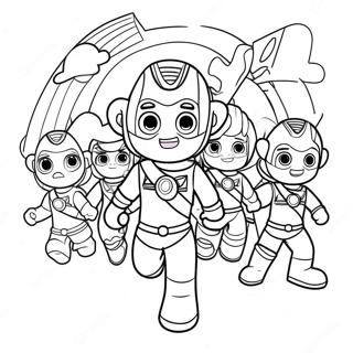 Colorful Rainbow Rangers Adventure Coloring Page 5552-4606