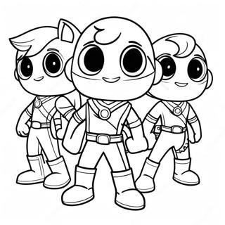 Colorful Rainbow Rangers Adventure Coloring Page 5552-4608