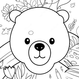 Cute Bear Face Coloring Page 55552-44754