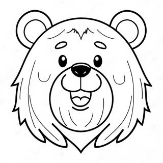 Happy Bear Face Coloring Page 55553-44757