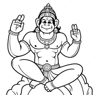 Hanuman In A Majestic Pose Coloring Page 55573-44774