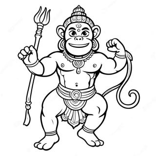 Hanuman In A Majestic Pose Coloring Page 55573-44775