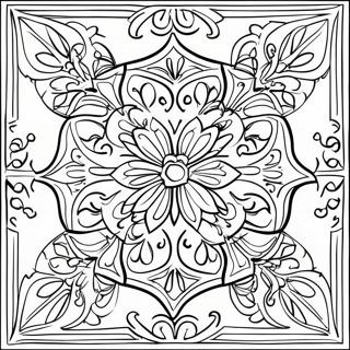 Colorful Talavera Tile Pattern Coloring Page 55583-44785