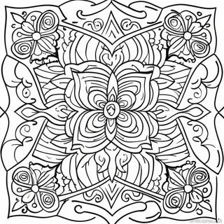 Colorful Talavera Tile Pattern Coloring Page 55583-44786