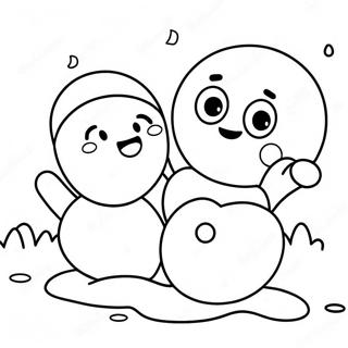 Cute Snowball Fight Coloring Page 55593-44795