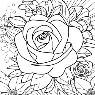 Elegant Rose Bouquet Coloring Page 55602-44790