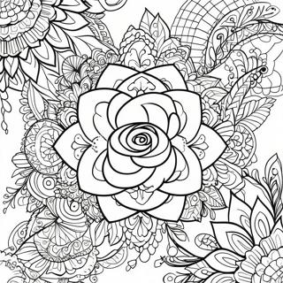 Intricate Rose Mandala Coloring Page 55603-44803