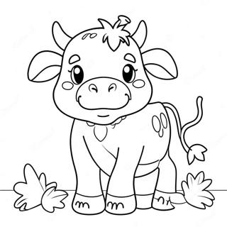 Cute Strawberry Cow Coloring Page 5561-4598