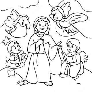 Glory To God Shepherds And Angels Coloring Page 55622-44807