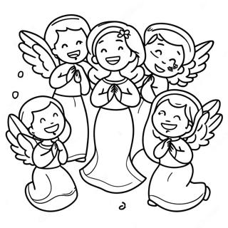 Joyful Angels Singing Coloring Page 55623-44814