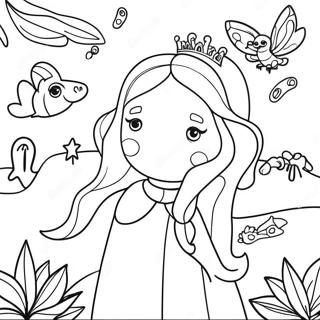 Isabella With Magical Creatures Coloring Page 55633-50310