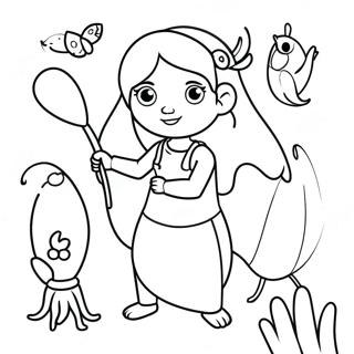 Isabella With Magical Creatures Coloring Page 55633-50312