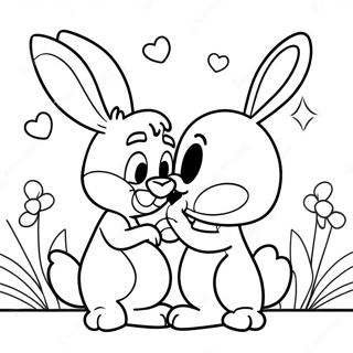 Cute Bugs Bunny And Lola In Love Coloring Page 55643-44827