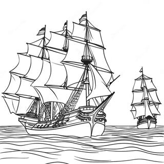 War Of 1812 Naval Battle Coloring Page 55653-44833