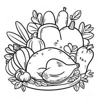 Friendsgiving Feast Coloring Page 55662-44839