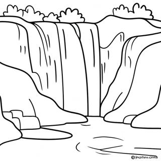 Realistic Waterfall Coloring Pages