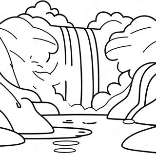 Realistic Waterfall Coloring Page 55692-44862