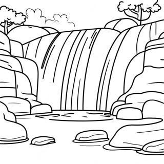 Realistic Waterfall Coloring Page 55692-44863