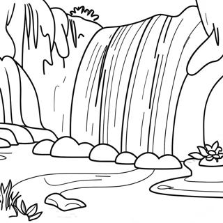 Realistic Waterfall Coloring Page 55692-44864