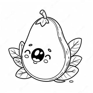 Cute Avocado Coloring Page 5571-4610