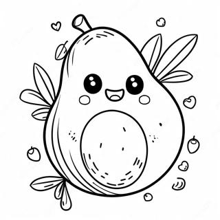 Cute Avocado Coloring Page 5571-4611