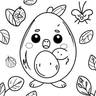 Cute Avocado Coloring Page 5571-4612