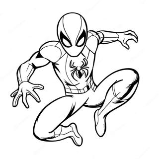 Scarlet Spider Action Pose Coloring Page 55722-44882