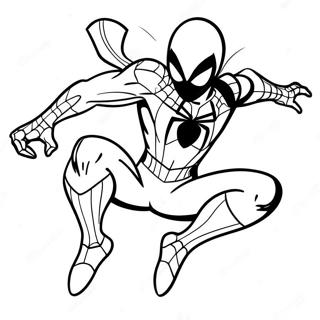 Scarlet Spider Action Pose Coloring Page 55722-44883