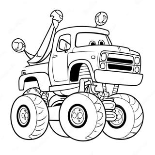 Christmas Monster Truck Coloring Pages