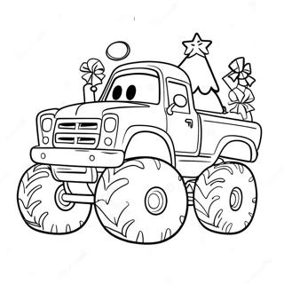 Christmas Monster Truck With Santa Coloring Page 55732-44890