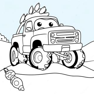 Christmas Monster Truck With Santa Coloring Page 55732-44891