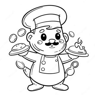 Cute Chef Cooking Coloring Page 55783-44937