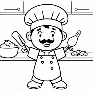 Cute Chef Cooking Coloring Page 55783-44939