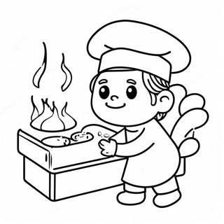 Cute Chef Cooking Coloring Page 55783-44940