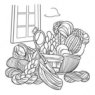 Knitting Coloring Pages