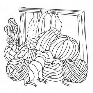 Cozy Knitting Scene Coloring Page 55793-44942