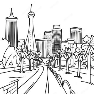 Las Vegas Strip Skyline Coloring Page 55802-44964