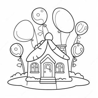 Colorful Up House With Balloons Coloring Page 55833-44977