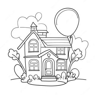 Colorful Up House With Balloons Coloring Page 55833-44979