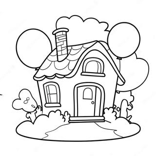 Colorful Up House With Balloons Coloring Page 55833-44980