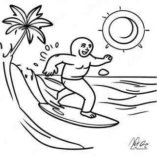 Hawaiian Surfing Coloring Page 55842-44984