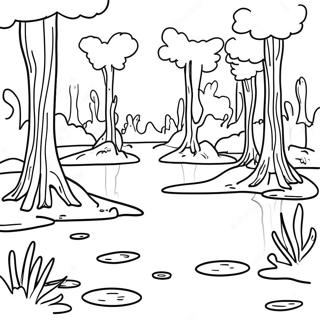 Swamp Landscape Coloring Page 55852-44990