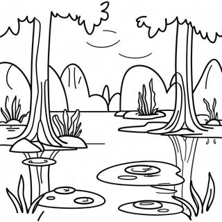 Swamp Landscape Coloring Page 55852-44991